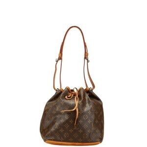 Louis Vuitton Monogram Noe Hobo Shoulder Bag Brown Leather